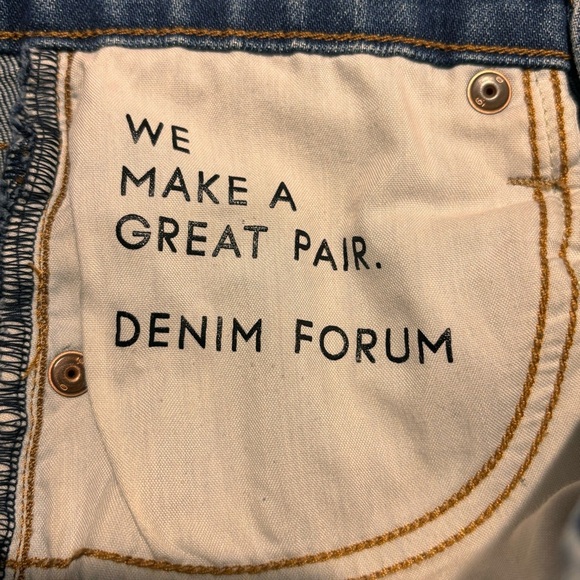 DENIM FORUM Sz 24 Jeans The Arlo High Rise Straight 28L Button Fly in Blue - Picture 11 of 12